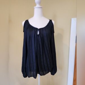 Michelle Muchette polyester cold shoulder blouse